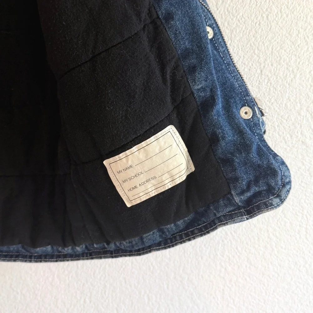 Vintage Cherokee Kids Denim Jacket Faux Fur Collar Jean Denim 3T Wash Zip Up